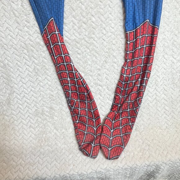 Spider-man Bodysuit Footie Costume Only Kids Size 7 - Halloween - Picture 8 of 8